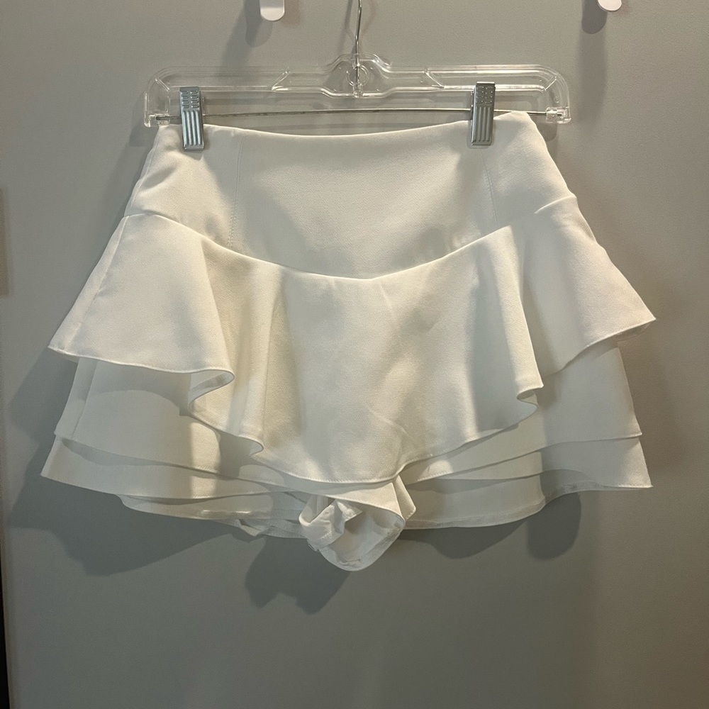 English Factory Ruffle Overlay Skort